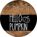 Wreath Sign Black And White Fall Hello Pumpkin Decoe-2348 For Round 10 Metal