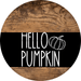 Wreath Sign Black And White Fall Hello Pumpkin Decoe-2348 For Round 12 metal