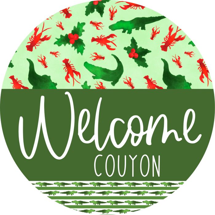 Wreath Sign Cajun Christmas Welcome Couyon Gift Decoe-2639 For Round Decoexchange