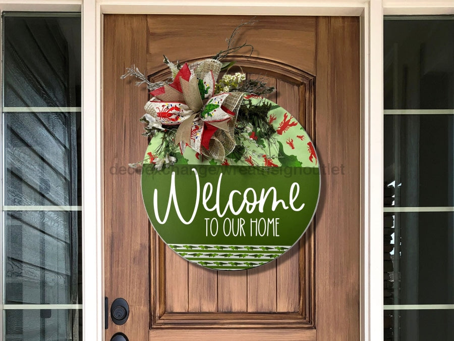 Wreath Sign Cajun Christmas Welcome To Our Home Gift Decoe-2636 For Round Decoexchange