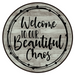 Wreath Sign, Chaos Sign, Family Sign, 12" Round, Metal Sign, DECOE-102, DecoExchange, Sign For Wreath - DecoExchange