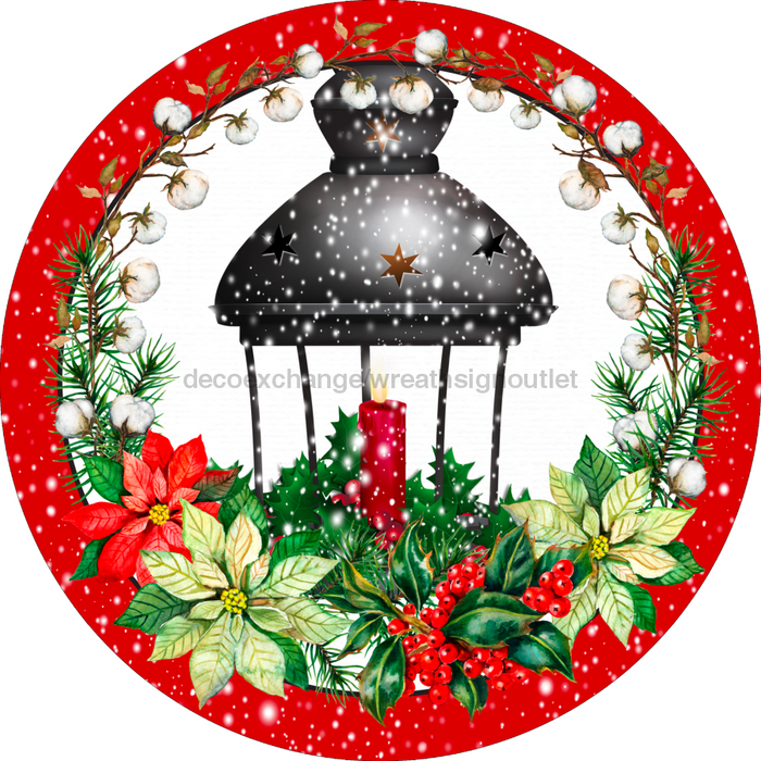Wreath Sign, Christmas Sign, 10" Round Metal Sign DECOE-828, Sign For Wreath, DecoExchange - DecoExchange