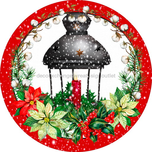Wreath Sign, Christmas Sign, 12" Round Metal Sign DECOE-828, Sign For Wreath, DecoExchange - DecoExchange