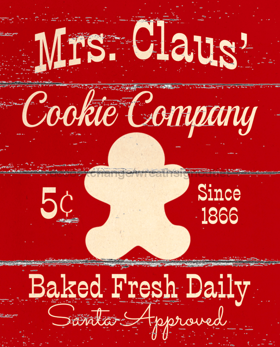 Wreath Sign, Christmas Sign, Cookie Sign, 8x10"Metal Sign DECOE-772, Sign For Wreath, DecoExchange - DecoExchange