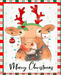 Wreath Sign, Christmas Cow, Christmas Sign, 8"x10" Metal Sign, DECOE-952, Sign For Wreath, DecoExchange - DecoExchange