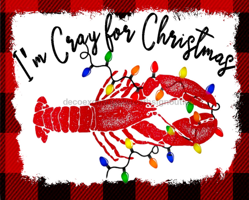 Wreath Sign, Christmas - Crawfish Sign - 8x10" Metal Sign DECOE-232, Sign For Wreath, DecoExchange - DecoExchange