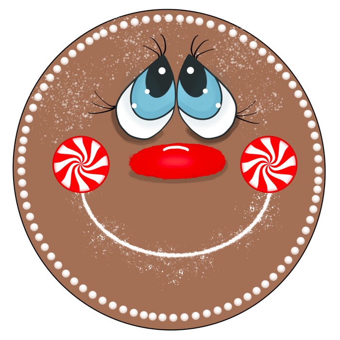 Wreath Sign, Christmas Sign, Gingerbread Sign, DECOE-1179, Sign For Wreath, Round Sign, DecoExchange - DecoExchange®