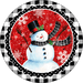 Wreath Sign, Christmas Sign, Happy Snowman, 12" Round, Metal Sign, DECOE-128, DecoExchange, Sign For Wreath - DecoExchange