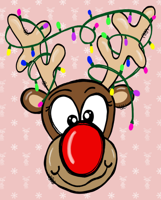 Wreath Sign, Christmas Lights Reindeer Sign, Christmas Sign, 8x10"Metal Sign DECOE-684, Sign For Wreath, DecoExchange - DecoExchange