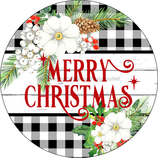 Wreath Sign, Christmas Sign, Merry Christmas Sign, DECOE-2108, Sign For Wreath, Round Sign, DecoExchange - DecoExchange®