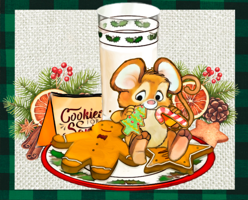 Wreath Sign, Christmas Mouse, Green Plaid, 8x10", Metal Sign DECOE-888, Sign For Wreath, DecoExchange - DecoExchange