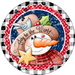 Wreath Sign, Christmas Sign, Red and White Joy Snowman, 18" Wood Round,  Sign, DECOE-130, DecoExchange, Sign For Wreath