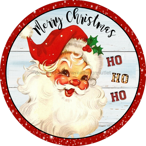 Wreath Sign, Christmas Sign, Christmas Santa, 10" Round, Metal Sign, DECOE-120, DecoExchange, Sign For Wreath - DecoExchange