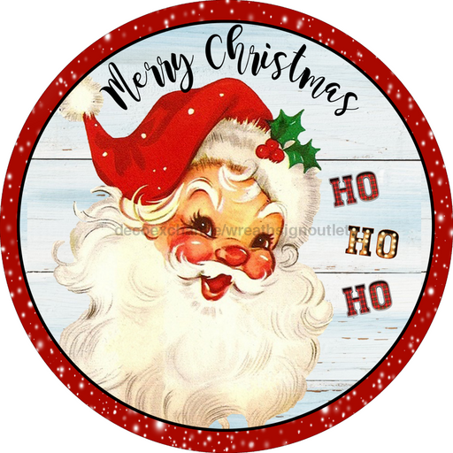 Wreath Sign, Christmas Sign, Christmas Santa, 10" Round, Metal Sign, DECOE-120, DecoExchange, Sign For Wreath - DecoExchange