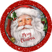 Wreath Sign, Christmas Sign, Santa, 10" Round, Metal Sign, DECOE-121, DecoExchange, Sign For Wreath - DecoExchange