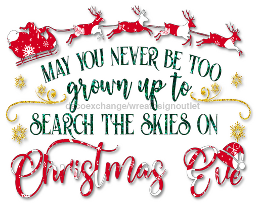 Wreath Sign, Christmas Sign, Search The Skies, 8x10"Metal Sign DECOE-879, Sign For Wreath, DecoExchange - DecoExchange
