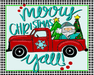 Wreath Sign, Christmas Truck Sign, Merry Christmas Yall, Christmas Sign, 8x10"Metal Sign DECOE-360, Sign For Wreath, DecoExchange - DecoExchange