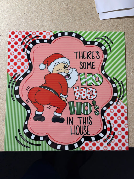 Wreath Sign, Christmas Twerking Santa 10"x10" Metal Sign CR-009, DecoExchange, Sign For Wreath - DecoExchange