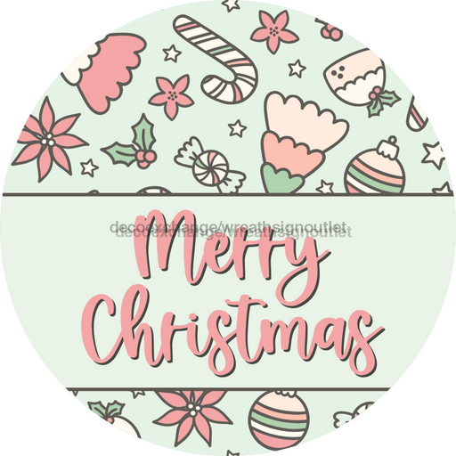 Wreath Sign Christmas Wreath Sign Vintage Candy Decoe-2389 For Round 12 metal