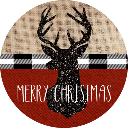 Wreath Sign, Cottage Christmas Sign, Christmas Lodge, 10" Round, Metal Sign, DECOE-723, DecoExchange, Sign For Wreath - DecoExchange