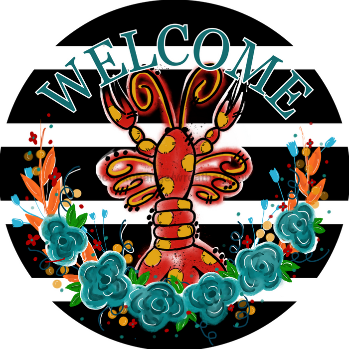 Wreath Sign, Crawfish Sign, Louisiana Sign, DECOE-1036, Sign For Wreath, DecoExchange - DecoExchange®