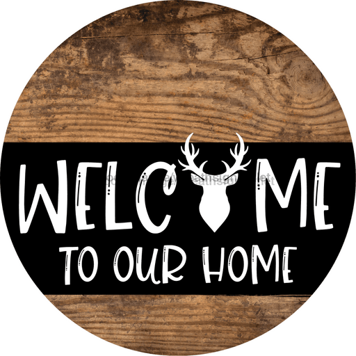 Wreath Sign Deer Welcome To Our Home Decoe-2327 For Round 10 Metal