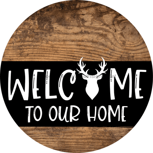 Wreath Sign Deer Welcome To Our Home Decoe-2327 For Round 12 metal
