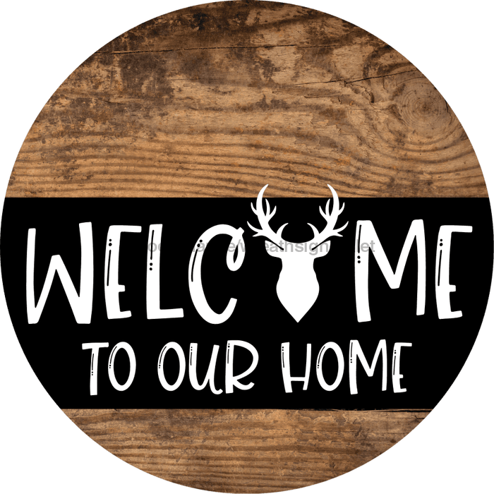 Wreath Sign Deer Welcome To Our Home Decoe-2327 For Round 12 metal