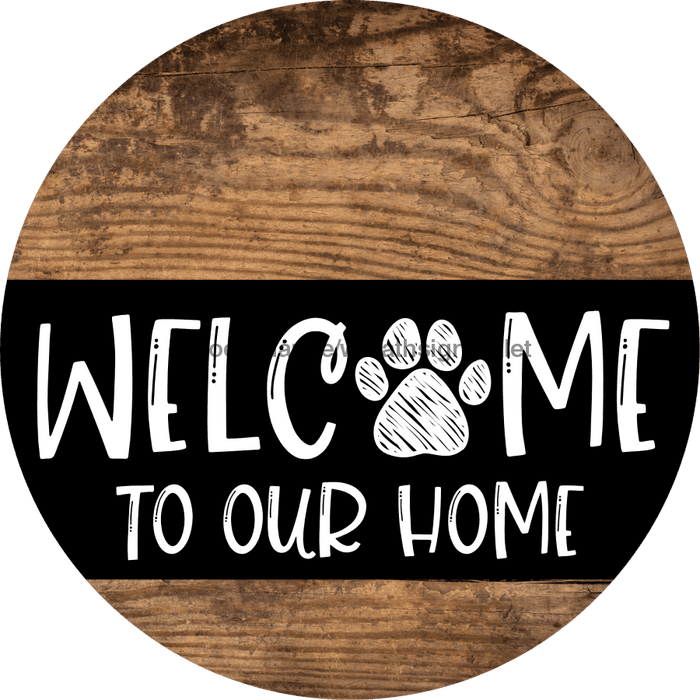 Wreath Sign Dog Welcome To Our Home Decoe-2324 For Round 10 Metal