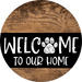 Wreath Sign Dog Welcome To Our Home Decoe-2324 For Round 10 Metal