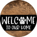 Wreath Sign Dog Welcome To Our Home Decoe-2324 For Round 10 Metal