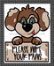 Wreath Sign, Dog Sign, Wipe Your Paws, 8x10"Metal Sign DECOE-755, Sign For Wreath, DecoExchange - DecoExchange