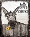 Wreath Sign, Donkey - Hello Sweet Cheeks 8x10"Metal Sign DECOE-332, Sign For Wreath, DecoExchange - DecoExchange