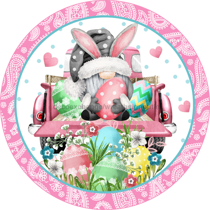 Wreath Sign, Easter Sign, Spring Sign, 10" Round Metal Sign DECOE-269, Sign For Wreath, DecoExchange - DecoExchange