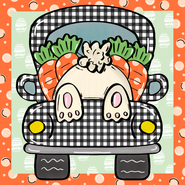 Wreath Sign, Easter Sign, Easter Truck, 8x10", Metal Sign DECOE-933, Sign For Wreath, DecoExchange - DecoExchange