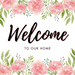 Wreath Sign, Everyday Floral Welcome, 10"x10" Metal Sign DECOE-607, Sign For Wreath, DecoExchange - DecoExchange