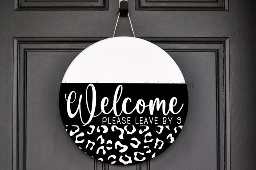 Wreath Sign, Everyday Sign, Funny Welcome, Leopard Print sign, DECOE-1131, Sign For Wreath, Door Hanger, DecoExchange - DecoExchange®