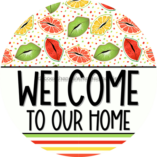 Wreath Sign Everyday Wreath Sign Lips Funny Decoe-2381 For Round 10 Wood