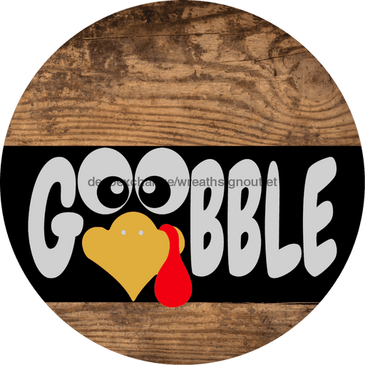 Wreath Sign Fall Gobble Decoe-2331 For Round 10 Metal