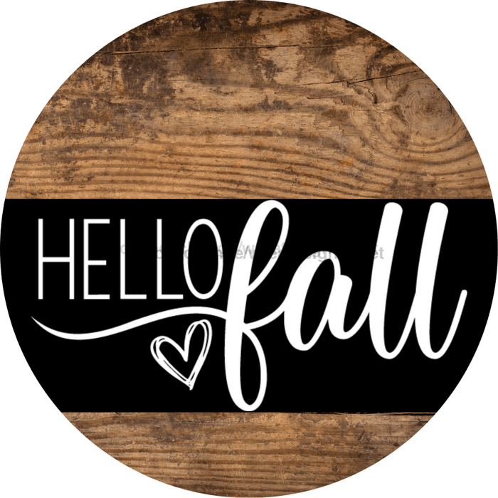 Wreath Sign Fall Hello Decoe-2340 For Round 18 Wood