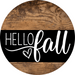 Wreath Sign Fall Hello Decoe-2340 For Round 18 Wood