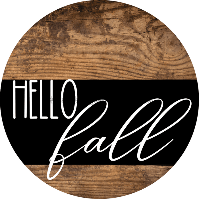Wreath Sign Fall Hello Decoe-2342 For Round 10 Metal