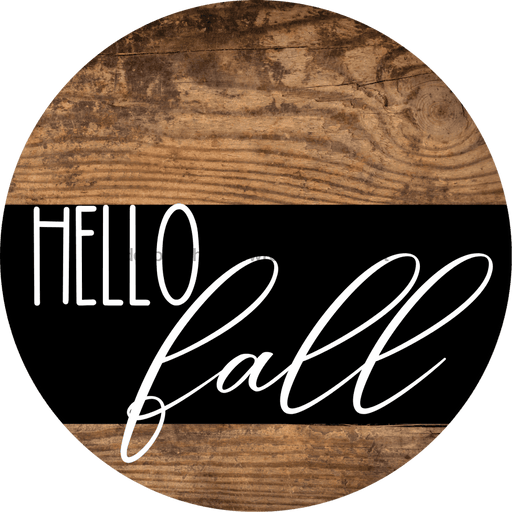 Wreath Sign Fall Hello Decoe-2342 For Round 18 Wood
