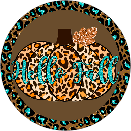 Wreath Sign, Fall Sign, Pumpkin Sign, 12" Round Metal Sign DECOE-668, DecoExchange, Sign For Wreath - DecoExchange