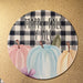 Wreath Sign, Fall Pumpkins Buffalo Check 12" Round Metal Sign DECOE-204, Sign For Wreath, DecoExchange - DecoExchange