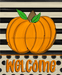 Wreath Sign, Fall - Welcome Pumpkin 8x10"Metal Sign DECOE-169, DecoExchange, Sign For Wreaths - DecoExchange