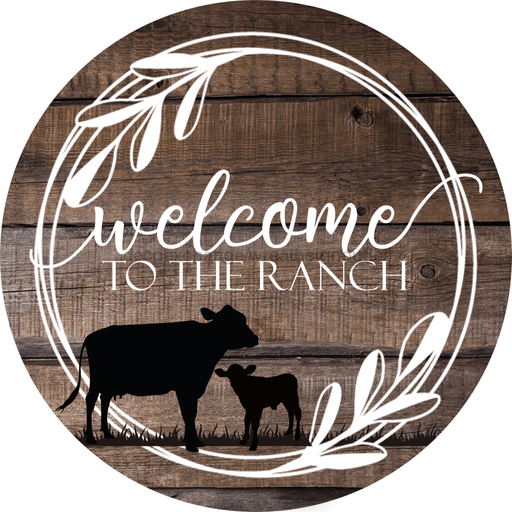 Wreath Sign, Farmhouse Sign, Welcome Sign, 12" Round Metal Sign DECOE-811, Sign For Wreath, DecoExchange - DecoExchange
