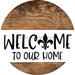 Wreath Sign Fleur De Lis Welcome Louisiana Decoe-2352 For Round 10 Wood