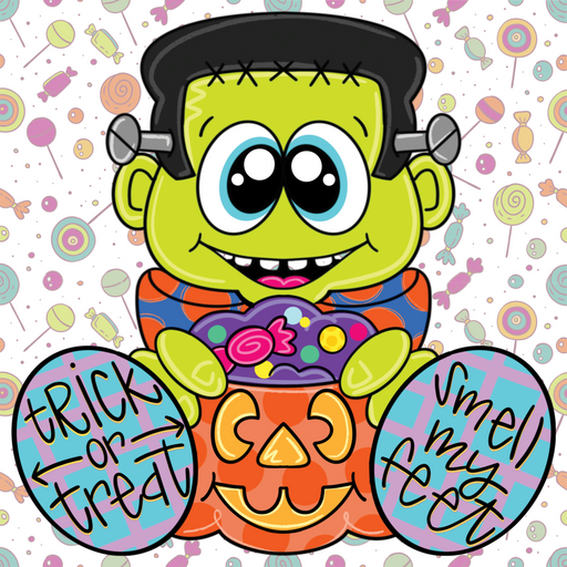 Wreath Sign, Frankie Candy Halloween Sign, 10"x10" Metal Sign, BYA-002, Sign For Wreath, DecoExchange - DecoExchange