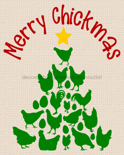 Wreath Sign, Funny Christmas Sign, Christmas Chicken, Chicken Sign, 8x10"Metal Sign DECOE-702, Sign For Wreath, DecoExchange - DecoExchange